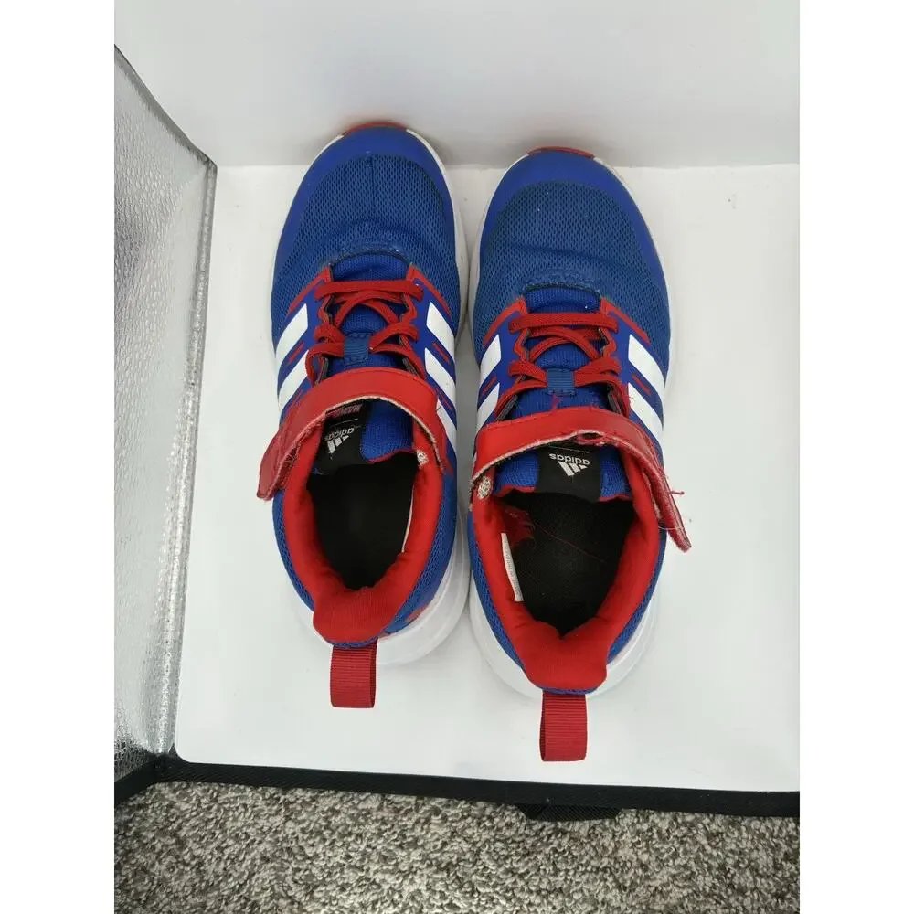 Adidas Kids 1.5 Spider-Man FortaRun Sneakers Blue Red School Shoes Easy On Strap